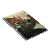 Snowy Mill River Winter Scene Notebook Notizblock (Rechte Seite)