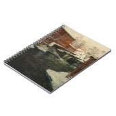 Snowy Mill River Winter Scene Notebook Notizblock (Linke Seite)