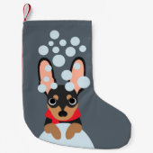 Snowy Miniaturpinscher-WeihnachtsStrumpf Kleiner Weihnachtsstrumpf (Vorderseite)