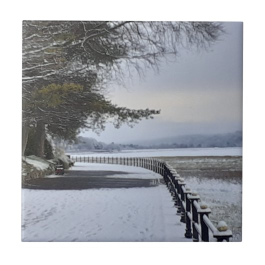 Snowy Morning Keramik Tile Fliese (Vorderseite)