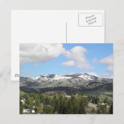 Snowy Mount Diablo Postkarte (Vorne/Hinten)