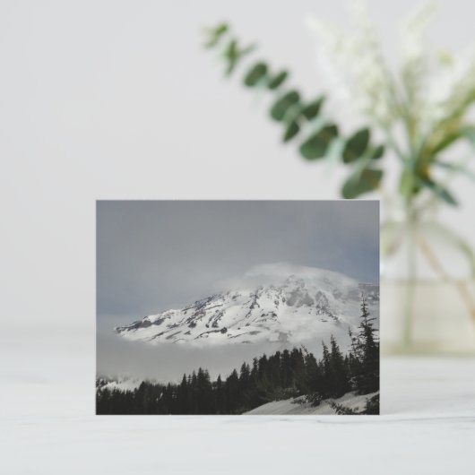 Snowy Mount Rainier Postkarte (Stehend Vorderseite)