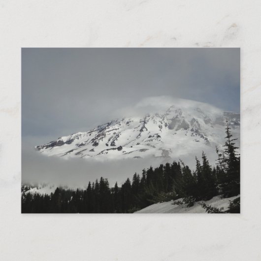 Snowy Mount Rainier Postkarte (Vorderseite)