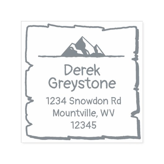 Snowy Mountain Country Lodge Rustikaler Holzblock Permastempel (Design)