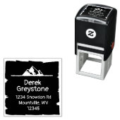 Snowy Mountain Country Lodge Rustikaler Holzblock Permastempel (Beispiel)