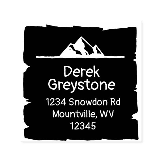 Snowy Mountain Country Lodge Rustikaler Holzblock Permastempel (Design)