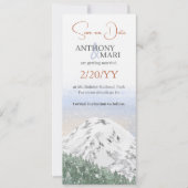 Snowy Mountain, Falling Snow & Forest Einladung (Vorderseite)