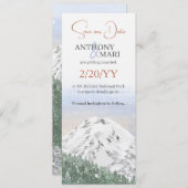 Snowy Mountain, Falling Snow & Forest Einladung (Vorne/Hinten)