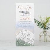 Snowy Mountain, Falling Snow & Forest Einladung (Stehend Vorderseite)