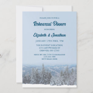 Snowy Mountain Forest Probe Dinner Einladung