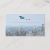Snowy Mountain Forest Wedding Platzkarte (Vorderseite)