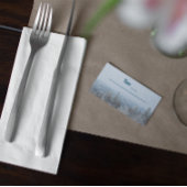 Snowy Mountain Forest Wedding Platzkarte