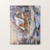Snowy Mountain Hütte by Stream Puzzle (Vertikal)