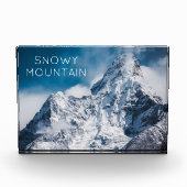 Snowy Mountain Image mit modernem Text Fotoblock (Vorderseite)