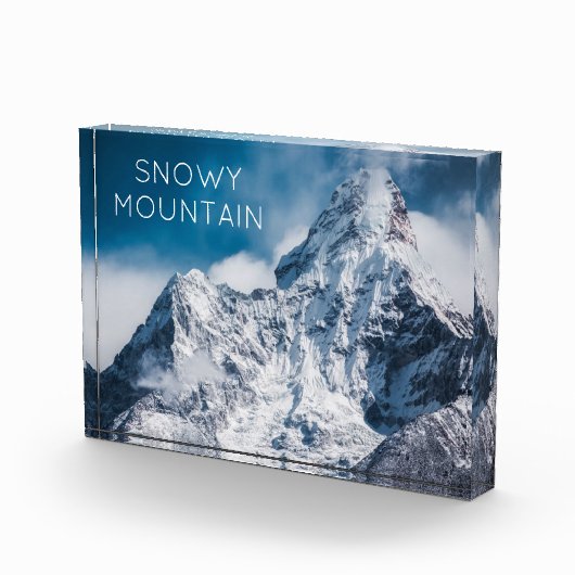Snowy Mountain Image mit modernem Text Fotoblock (Rechts)