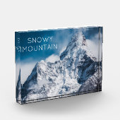 Snowy Mountain Image mit modernem Text Fotoblock (Links)