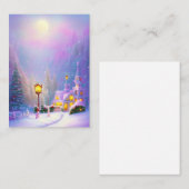 Snowy Mountain Kirche Budget Mini Weihnachten Mitteilungskarte (Vorne/Hinten)