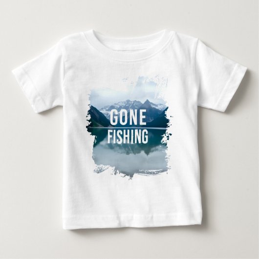 Snowy Mountain Lake Gone Fischen Baby T-shirt (Vorderseite)