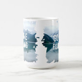 Snowy Mountain Lake Gone Fischen Kaffeetasse (Mittel)