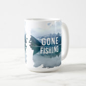 Snowy Mountain Lake Gone Fischen Kaffeetasse (VorderseiteRechts)