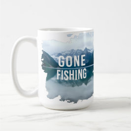 Snowy Mountain Lake Gone Fischen Kaffeetasse