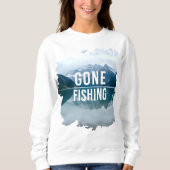 Snowy Mountain Lake Gone Fischen Sweatshirt (Vorderseite)