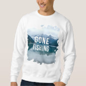 Snowy Mountain Lake Gone Fischen Sweatshirt (Vorderseite)
