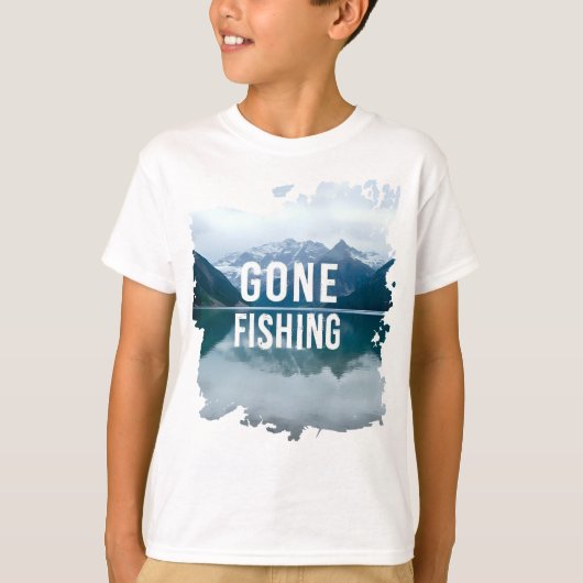 Snowy Mountain Lake Gone Fischen T-Shirt (Vorderseite)