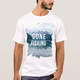 Snowy Mountain Lake Gone Fischen T-Shirt