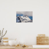 Snowy Mountain Landscape Foto Poster (Küche)