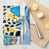 Snowy Mountain Leopard Stance Design Geschirrtuch (Viertel Falte)