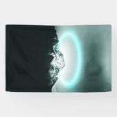 Snowy mountain mysterious blue neon light banner (Horizontal)