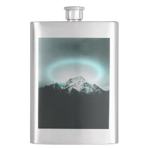 Snowy mountain mysterious blue neon light flachmann