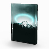 Snowy mountain mysterious blue neon light fotoblock (Rechts)