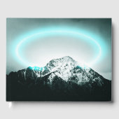 Snowy mountain mysterious blue neon light gästebuch (Vorderseite)