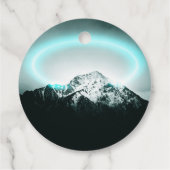 Snowy mountain mysterious blue neon light geschenkanhänger (Rückseite)