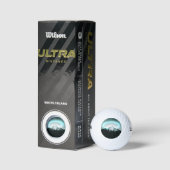 Snowy mountain mysterious blue neon light golfball (Verpackungen)