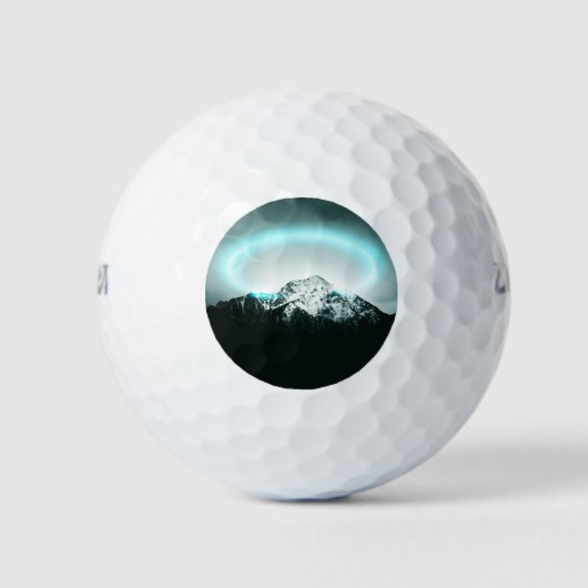 Snowy mountain mysterious blue neon light golfball (Vorderseite)