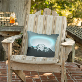 Snowy mountain mysterious blue neon light kissen