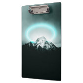 Snowy mountain mysterious blue neon light klemmbrett (Links)