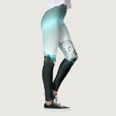 Snowy mountain mysterious blue neon light leggings (Rechts)