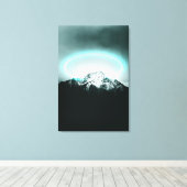 Snowy mountain mysterious blue neon light leinwanddruck (Insitu (Holzboden))