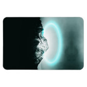 Snowy mountain mysterious blue neon light magnet (Horizontal)