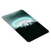 Snowy mountain mysterious blue neon light magnet (Rechte Seite)