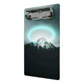 Snowy mountain mysterious blue neon light mini klemmbrett (Gewinkelt2)