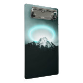 Snowy mountain mysterious blue neon light mini klemmbrett (Schrägansicht)