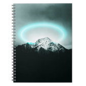 Snowy mountain mysterious blue neon light notizblock (Vorderseite)