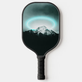 Snowy mountain mysterious blue neon light pickleball schläger