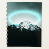 Snowy mountain mysterious blue neon light planer (Vorderseite)