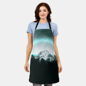Snowy mountain mysterious blue neon light schürze (Getragen)